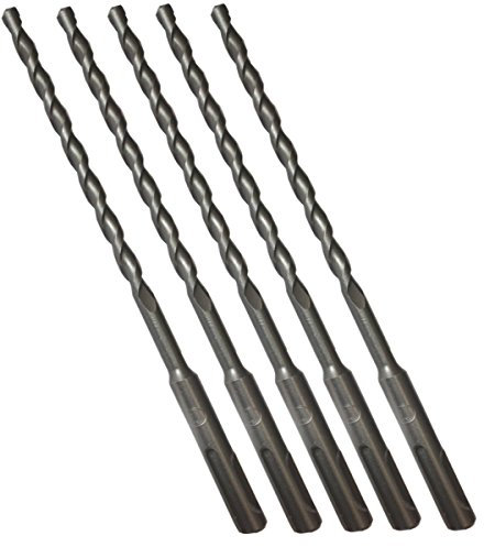 UK Drills - SDS Plus Hammer Drill Bit - Tungsten Carbide Tip, Fully Hardened Tool - To Be Used in Granite, Concrete & Masonry - 5.5mm x 210mm (Pack of 5)