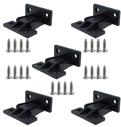 TAODAN 5PCS Black Plastic Fast Installation Push-On Clips Corner Buckle Quick Fitting Furniture Panel Joint Bracket for Cabinet Wardrobe Mounting Roman Column Connection