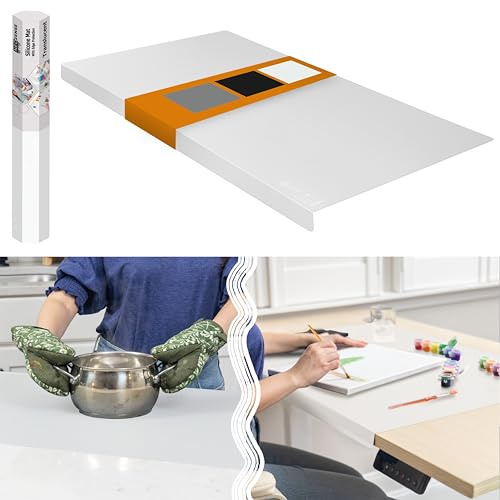 Extra Large Silicone Mats for Crafts with Edge Protection – Silicone Table Mat – Multipurpose Heat Resistant Silicone Mat – No Folds or Wrinkles – 1.5mm Thick, 36x24, Translucent