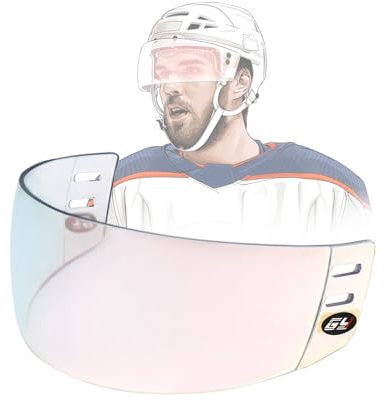 GY V300 Hockey Visor Ice Hockey Half Shield Visor Hockey Helmet Shield Tinted Universal/CE Certified/Inside Anti-Fog/Anti-Scratch Outside