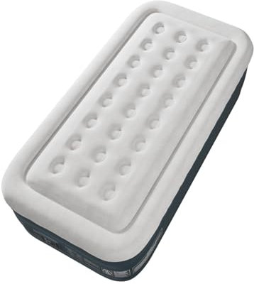 LEADZM Luftbett 1 Personen, 191x99x46 cm, Luftmatratze Selbstaufblasend Einzel mit eingebauter elektrischer Pumpe,Campingbett in 3 Minuten aufgeblasen,204 Kg Belastbarkeit,Flockoberfläche & PVC, Grau