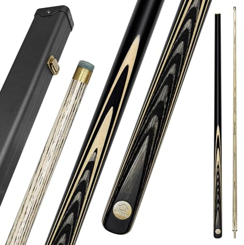 HomeSeason 57 Snooker Cue Stick 19oz 1/2 Jointed Pool Cue, 9.5mm Tip with Cue Case, Durable Ash Wood and Purplehear Wood Construction Billiards Cue