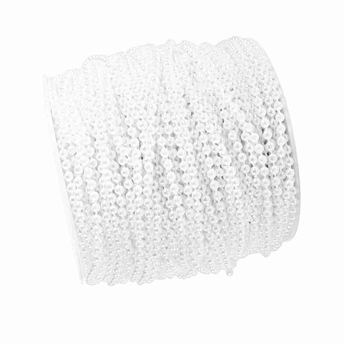 ZJchao Filo di Perle, Fili di Perle Rotolo da 50 M 3 Mm Filo da Pesca di Perline Catena Ghirlanda Decorazione di Nozze Centrotavola (WHITE)