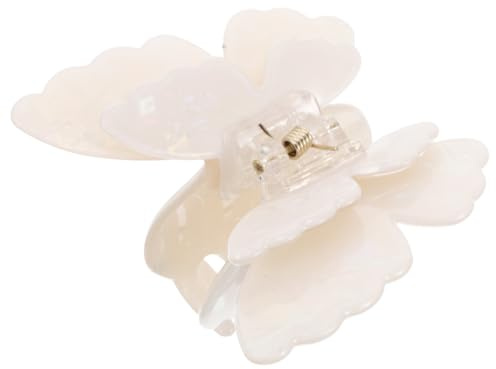 Zerodeko Pinzas Cabello Antideslizantes y Versátiles Diseño de Doble Capa con Forma de Insecto Color Blanco, Material Metal y Pvc para Mujeres y Niñas