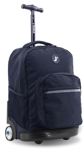 J World New York Sunrise Rolling Backpack, Black, One Size