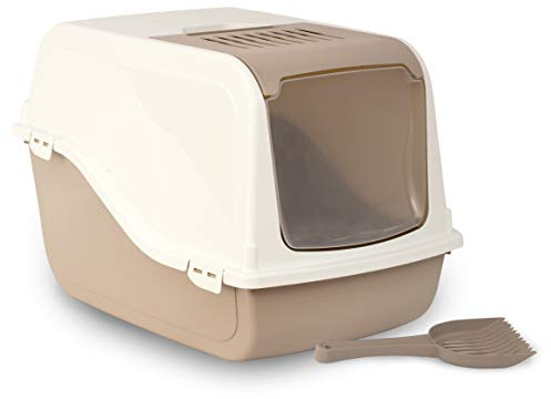 Rosewood Ariel Front Opening Cat Toilet, Litter Tray, Mocha, Large