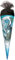 ROTH Geschenk-Schultüte Eisdrache 35 cm klein - rund Tüllverschluss - Zuckertüte Drachen EIS