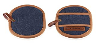 Le Creuset Fingertip Pot Holders, Set of 2, Stain resistant, Dark Blue Denim, 45900007760800