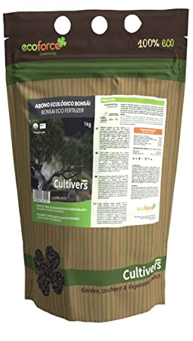 CULTIVERS Abono Bonsái Ecológico 1 Kg. Fertilizante de Origen 100% Orgánico y Natural, Granulado de Liberación Lenta y controlada con NPK 8-1-5+74% M.O. y Ác. Húmicos