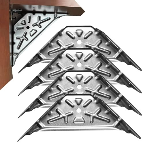 EVOTRADE Lot de 4 Squadrette angulaires en acier - Supports de structure pour lit. Pack de 4 pièces