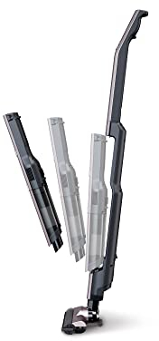 Woozoo, Aspirapolvere 2-in-1 cordless/manuale, forte aspirazione 11000Pa, leggero, filtro HEPA, per tessuti, auto, divano, PC o pavimento - SCD-160P - Grigio metallizzato