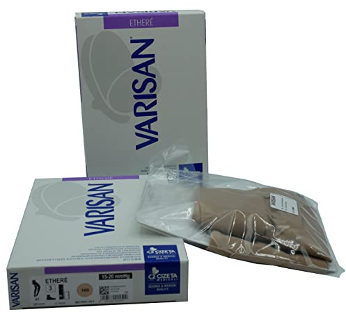 Cizeta Medicali VARISAN ETHERE1520 ATPC PO4N, Calze Medicali Etheré classe 2 Collant compressione graduata 15-20 mmHg, Lunghezza Normale, Punta Chiusa, Colore Poudre, Taglia Quarta