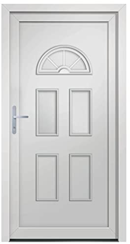 VidaXL Porta di Ingresso PVC Bianca 98x208 cm
