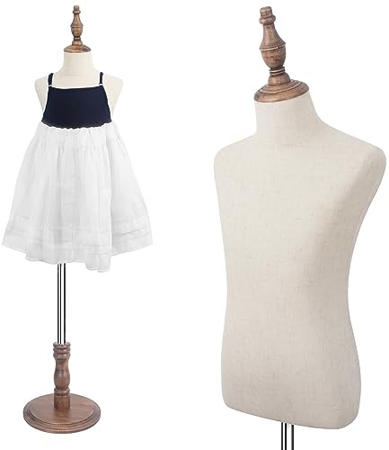 Kid Dress Form, Mannequin Child Display Body Bust Forms Maniki Little Boy Girl, 8-9 Years Old, Brown