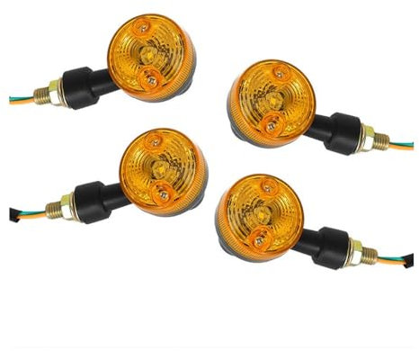 Rapoyo Blinkerleuchten, 4 x LED-Blinker, 6 V, Bernstein, Motorrad, Blinker, 6 V, Blinker, Motorrad