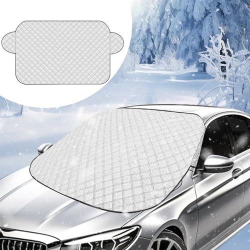 Copertura Parabrezza Antigelo, Telo Antigelo per Auto,Telo Parabrezza Auto Antigelo,Telo Copriauto Antineve Anti-UV Antipolvere,Telo Auto Invernale per la Maggior Parte delle Auto/ 144* 95 cm