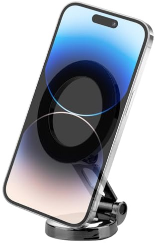 Soporte para teléfono: soporte magnético para teléfono de coche, soporte para teléfono en el salpicadero | Soporte para teléfono con imán fuerte, soporte para teléfono móvil plegable para salpicadero