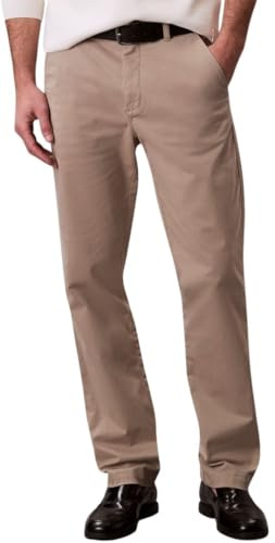Calvin Klein Pantalon Chino Homme Cotton Signature Slim Fit, Beige (Vintage Khaki), 34W/33L