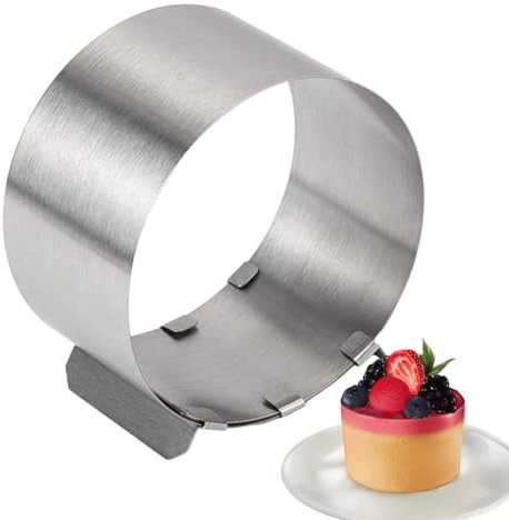 Anelli per torte – Anello rotondo regolabile riutilizzabile | Anello antiaderente per torte per strati perfetti e modellatura precisa | Ideale per cuocere torte e decorare torte