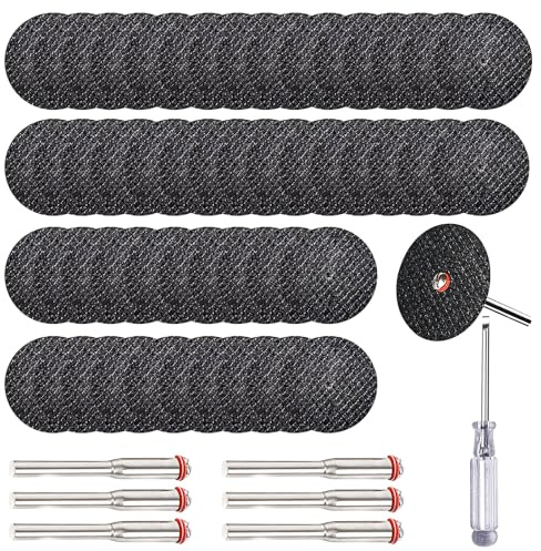 100 stycken skärskivor 32 mm, miniskärskivor metall med 10 stycken 3 mm spikar, rak skärskiva för skärmetall, aluminium, stål, sten och mer