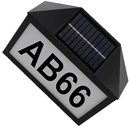 EXHUMKY Lampada Solare Per Numero Civico Con Design Elegante e Resistente Per Esterni Per e Ingressi Luce Led Per Indirizzo Casa Facile Da Installare e Risparmio Energetico