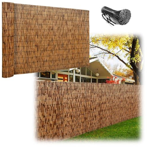 Clôture Cour Canisse Osier Roseaux Tressés À La Main Brise Vue Jardin Natte De Roseau – Style Campagne Décoration Extérieure Matériau Biodégradable