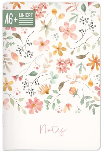 Häfft paper&you® Notizheft Classic A6+ klein & praktisch Wild Blossoms