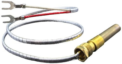 24 750 Millivolt Thermopile Generator, Universal Replacement Thermocouple Q313A for Gas Water Heaters, Fireplaces, Ovens, Fryers & Grills, 24 High-Temperature Resistant Sensor with Aluminum Wire