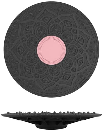 JurciCat 30cm Tabla de Equilibrio Entrenador Equilibrio Para Adultos Niños Tabla De Equilibrio Semiesférica Con Base Antideslizante Para Entrenadores de Yoga y Gimnasia Mejorarequilibrio (Rosa）