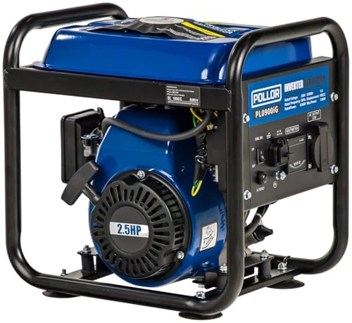 POLLOR 900W Compact Petrol Camping Inverter Generator 4 Stroke Engine Backup Power