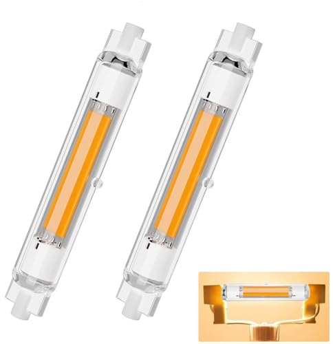 Dvnoua R7S LED 118mm Dimmbar 30W, Warmweiß 3000K, R7S LED 118mm Lampen Ersatz für 300W Halogen Leuchtmittel, 3000LM Kein Flackern, 360°Abstrahlwinkel, 2er Pack