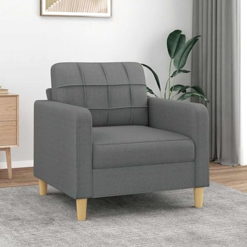 WEMYUFURN Sillón de salón moderno con acolchado y estructura de metal, cómodo sillón de lectura en tela resistente para relajarse y ver la televisión