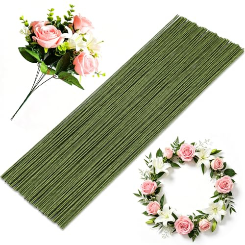 50 Pieces of Florist Wire, 1mm Green Craft Wire (18 Gauge), 30cm Long