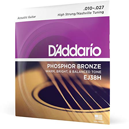 D'Addario Corde Chitarra Acustica | Corde per Chitarra Acustica | Corde Acustica | EJ38H Set Corde Acustica EJ Phosphor BRZ RND WND, 10-27