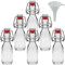 Viva Haushaltswaren - 6 Bottiglie Piccole in Vetro con Tappo a Leva, capacità 100 ml, Imbuto Bianco del Diametro di 5 cm Incluso