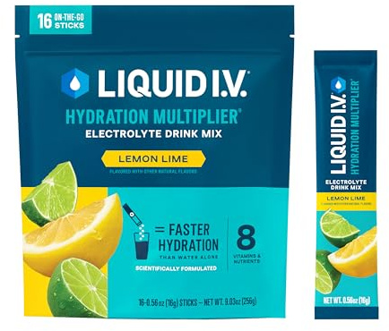 Liquid I.V.® Hydration Multiplier - Lemon Lime | Electrolyte Powder Drink Mix | 1 Pack (16 Servings)