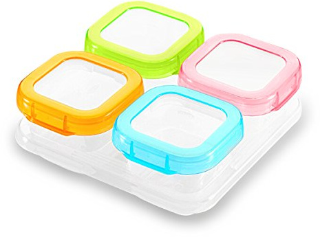 SONARIN Contenedor de almacenamiento de alimentos para bebé sin BPA, contenedor de almacenamiento de suplemento de alimentos para bebés, refrigerar y microondas,100% a prueba de fugas(4 x 120 m)