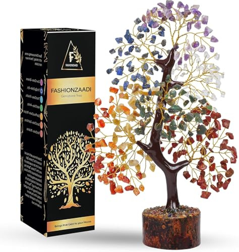 Seven Chakra Tree of Life, Artificial Tree, Crystal Tree for Positive Energy - Feng Shui Tree, Money Tree, Handmade 7 Chakra Tree, Stone Tree, Healing Crystals, Spiritual Gifts, Gifts for Women