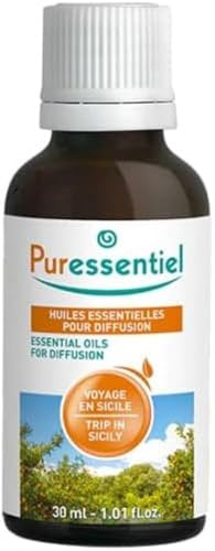 Puressentiel - Diffuse Voyage en Sicile - Huiles essentielles pour Diffusion - 100 pourcent pure et naturelle - aux notes fruitées, douces et tonifiantes - 30 ml