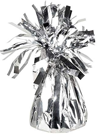 Boland 22098 - Luftballongewicht Silber, Größe 13 x 6 cm, Gewicht, 160 g, Ballonhalter, Folienballon, Geburtstag, Gartenparty, Hochzeit, Taufe, Silberhochzeit, Jubiläum, Mottoparty, Karneval