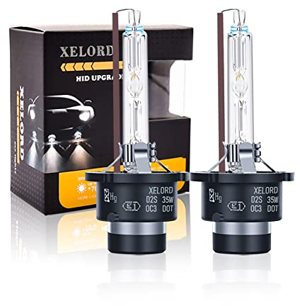 XELORD D2S Xenon 6000K Auto Fari Lampadine 35W,12V Bianco Alta Luminosità HID Lampada (Confezione Da 2)