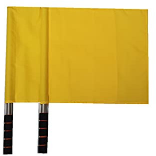 Stormflag 2pcs Sports Referee Flags with Pole Foam Handle Football Hand Flags Rugby Linesman Flags Referees Assistant Equipments Small Signal Flag Stainless Steel for Sports Competition(Yellow)