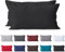 Hometex Premium Textiles 2-er Set Kissenhülle Baumwolle Renforcé | Doppelpack Kissenbezüge ca. 115 g/m² | Oeko-TEX®Standard 100 Kissen-Bezug mit Reißverschluss | 40x80 cm Schwarz