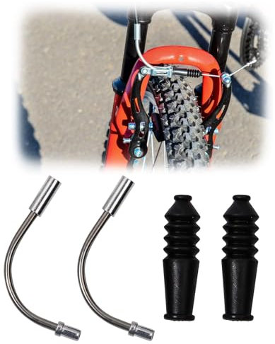 V Brake Noodles, V Bike Brake Noodles 2 Sets Bicycle Cable Guide Pipe V Brakes Bike Repair Parts Cycling Brake Pipes Rubber Hoses for Road Mountain Bicycle Accessories