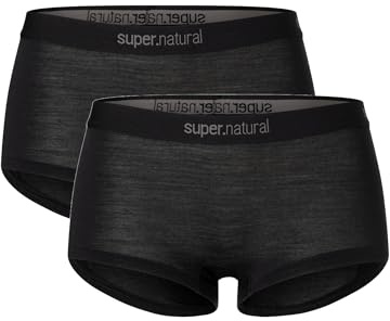 super.natural - Biancheria Intima Tecnica in Lana Merino da Donna, Hipster, W TUNDRA175, Confezione da 2