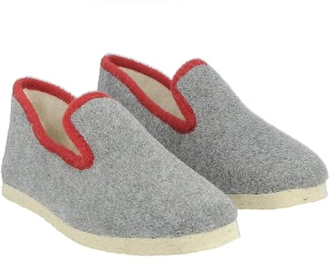 Exquise Chaussons/Charentaises chaudes et confortables unies en matière recyclée et semelle feutre pour Femme | XALI (Gris, Système Taille Chaussures EU, Adulte, Femme, Numérique, Moyen, 37)