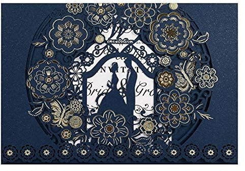 CYSKY 20 Pezzi Set di Biglietti di Invito per Matrimonio con Carta Stampabile Vuota e Buste per Matrimonio, Fidanzamento, Anniversario