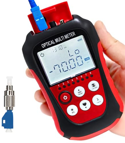 D YEDEMC Fiber Optic Cable Tester Portable Optical Fiber Power Meter FC/SC/ST Universal Interface Integrated OPM, VFL, and RJ45 Functions Li-ion Battery USB Charge (OPM&VFL-Li)