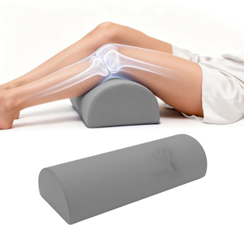 Ruizman Leg Pillow for Sleeping on Back - Knee Support Pillow with Removable Cover - Memory Foam Leg Pillow for Leg Elevating, Lumbar Support, Neck Support (Grey)