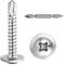 SHUNCHG 50 Pcs Viti Autofilettanti per Metallo Testa Tonda Piatta 410, in Acciaio Inox, M4,2 x 38 mm a Croce con Cacciavite per Acciaio, Lamiera